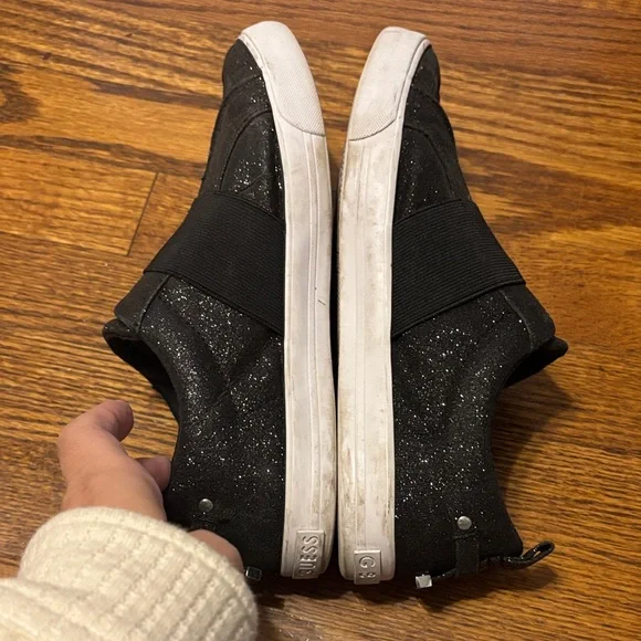 Sparkly Black Slip-On Sneakers - Picture 4 of 8
